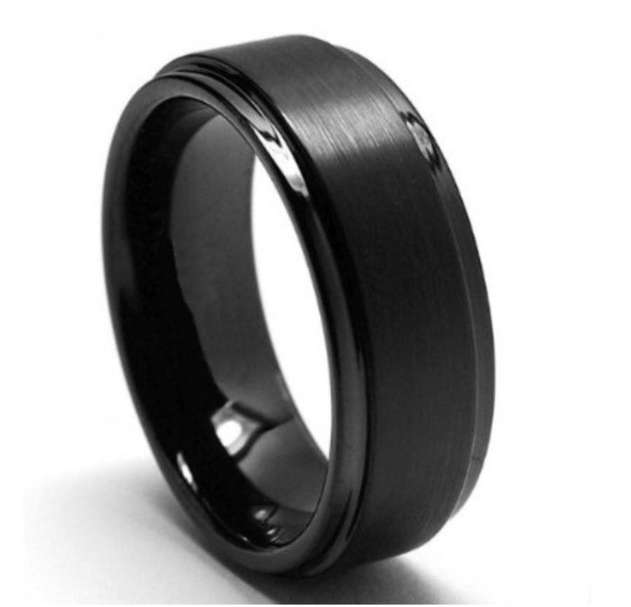 Mens Black Wedding Rings
 Tungsten Wedding Band Black Tungsten Rings Matte