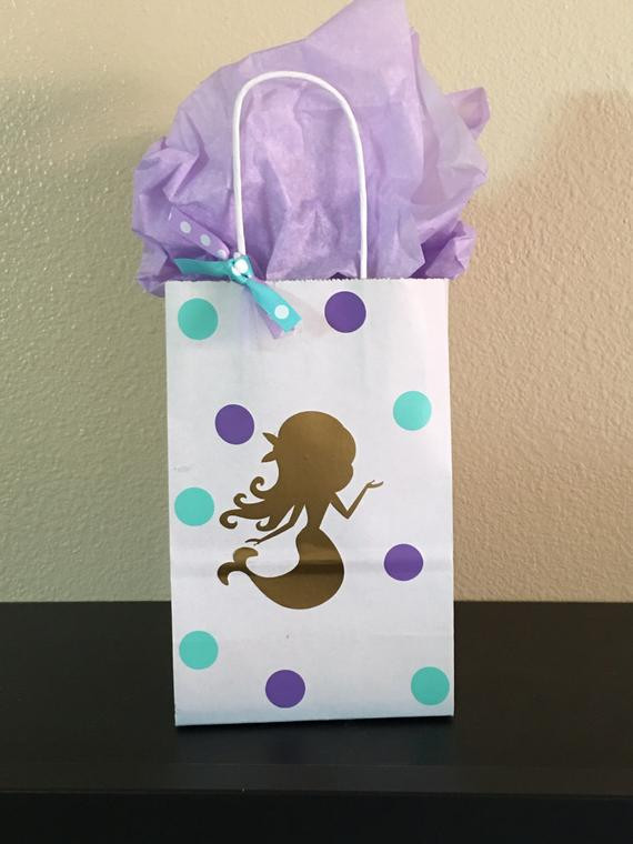 Mermaid Party Bag Ideas
 Mermaid party favor bags by DivineGlitters on Etsy