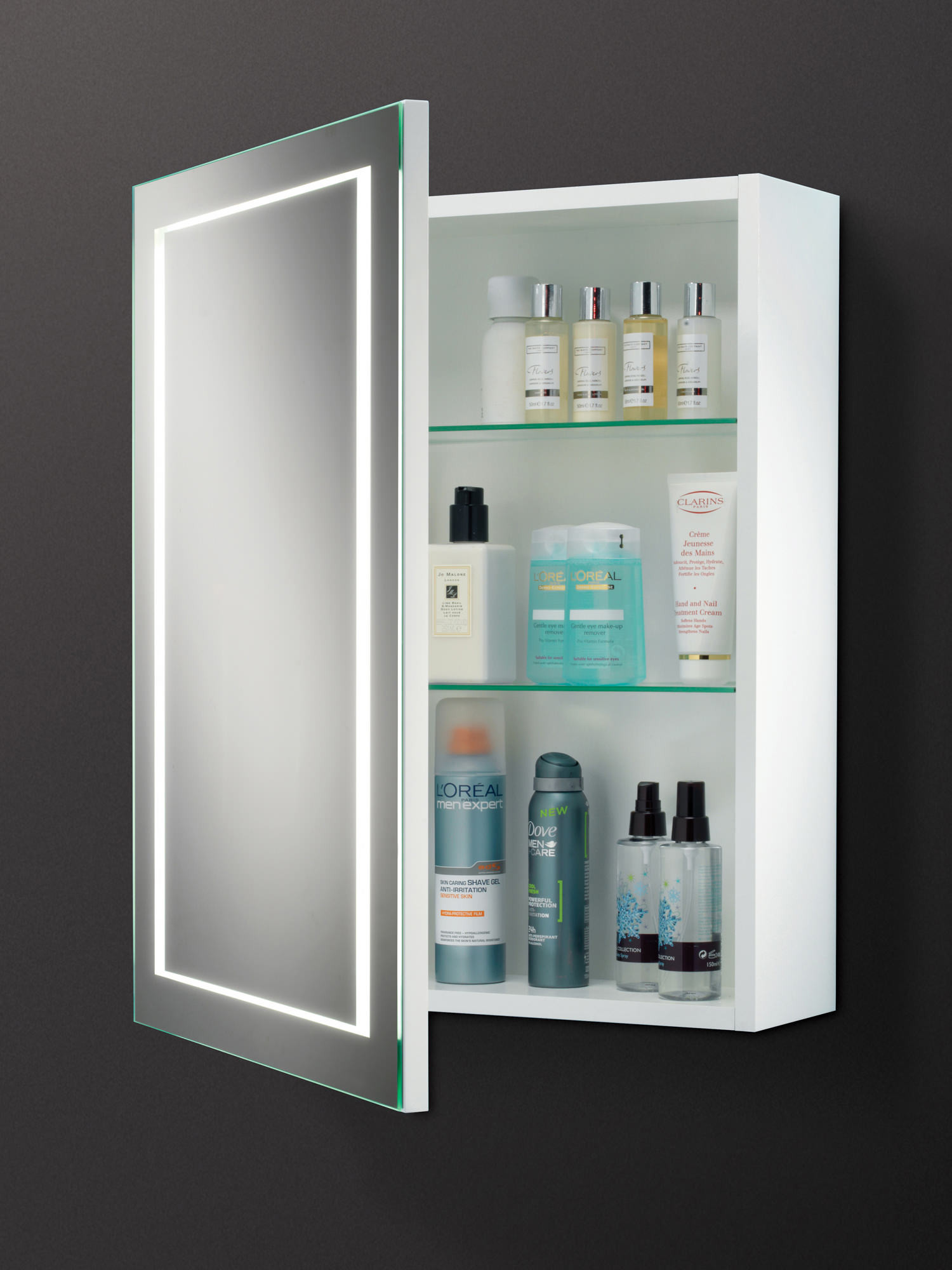 Mirror Cabinet Bathroom
 HIB Austin Single Door LED Back Lit Illuminated Cabinet