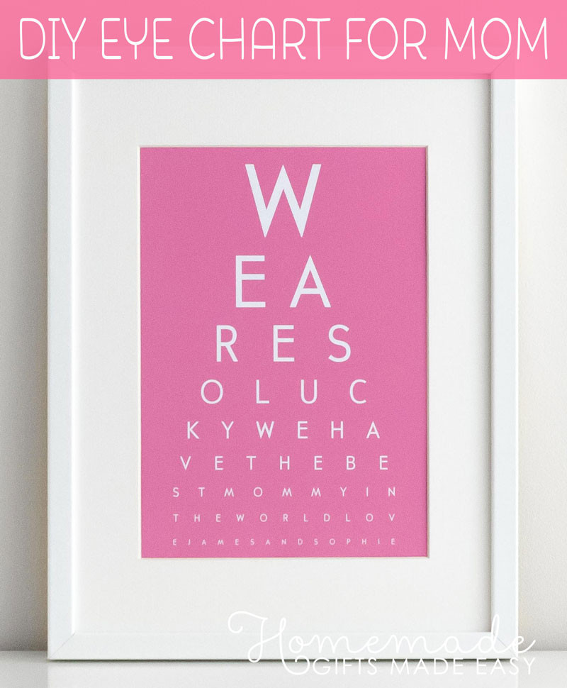 Mother Days Gift Ideas To Make
 DIY Eye Chart Personalized Mothers Day Gift