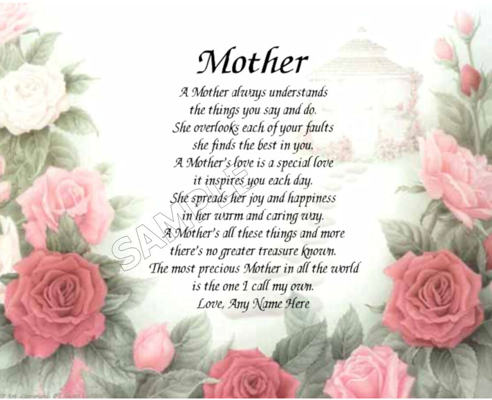 Mother's Day Gifts On A Budget
 MOTHER FLORAL PERSONALIZED ART POEM MEMORY BIRTHDAY MOTHER
