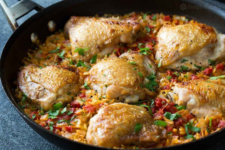 One Pot Chicken Thighs And Rice
 12 Easy Skillet Chicken Dinners