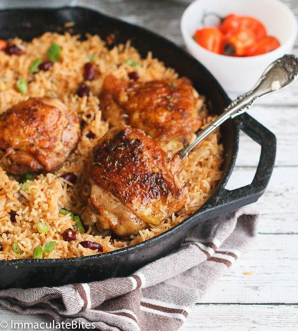 One Pot Chicken Thighs And Rice
 e Pot Caribbean Jerk Chicken and Rice Recipe