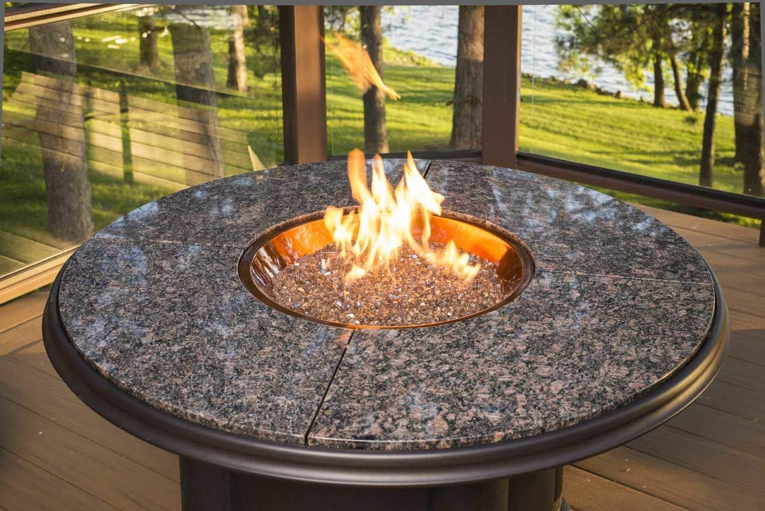 Outdoor Firepit Table
 Outdoor Greatroom Grand Colonial Dining Height Gas Fire