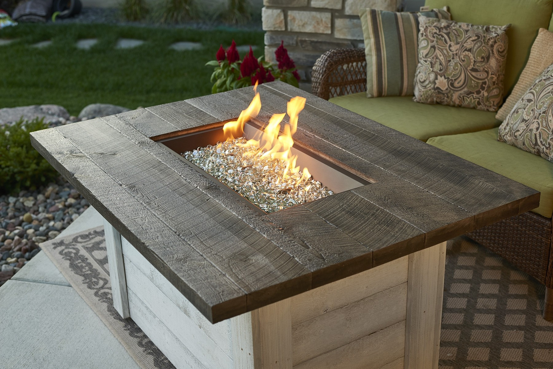 Outdoor Firepit Table
 Alcott Rectangular Gas Fire Pit Table