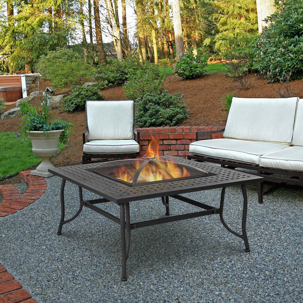 Outdoor Firepit Table
 Real Flame Chelsea Wood Burning Outdoor Fire Pit Table