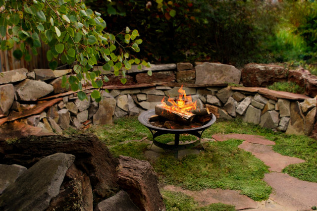 Outdoor Landscape Sitting Rustic Outdoor Sitting Area Traditional Landscape