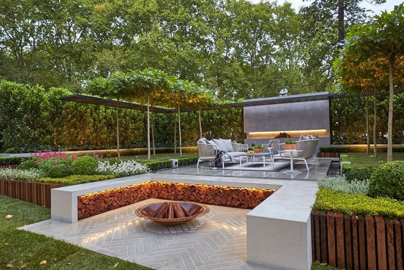 Outdoor Landscape Sitting Outdoor Fire Pit Seating Ideas That Blend Looks And