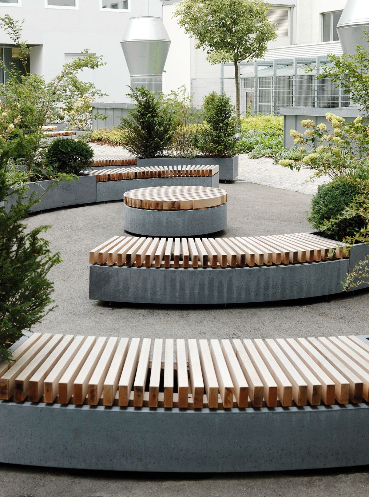 Outdoor Landscape Sitting This seating surface at round platforms outdoor furniture