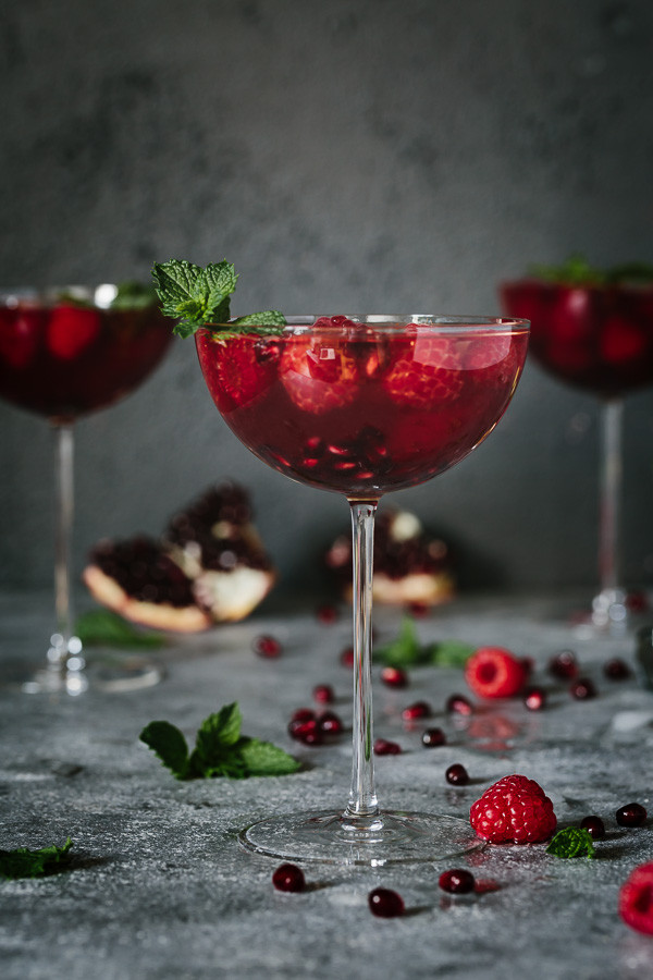 Pomegranate Cocktails Recipes
 Pomegranate and Raspberry Rosé Cocktail – Honest Cooking