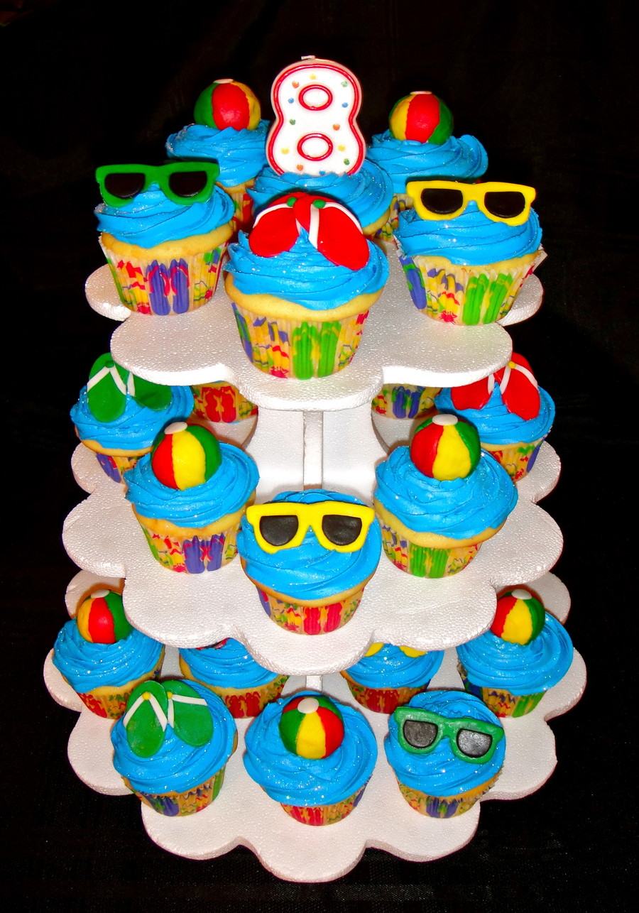 Pool Party Cupcake Ideas
 Pool Party Cupcakes CakeCentral
