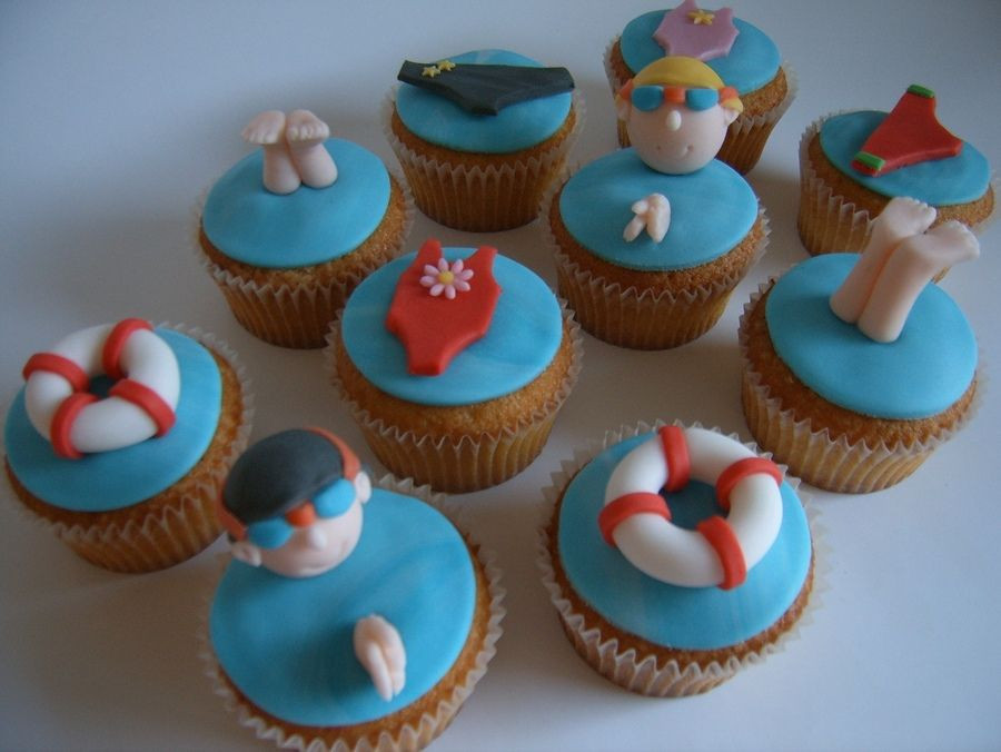 Pool Party Cupcake Ideas
 We love these swimming pool themed cupcakes We suggest