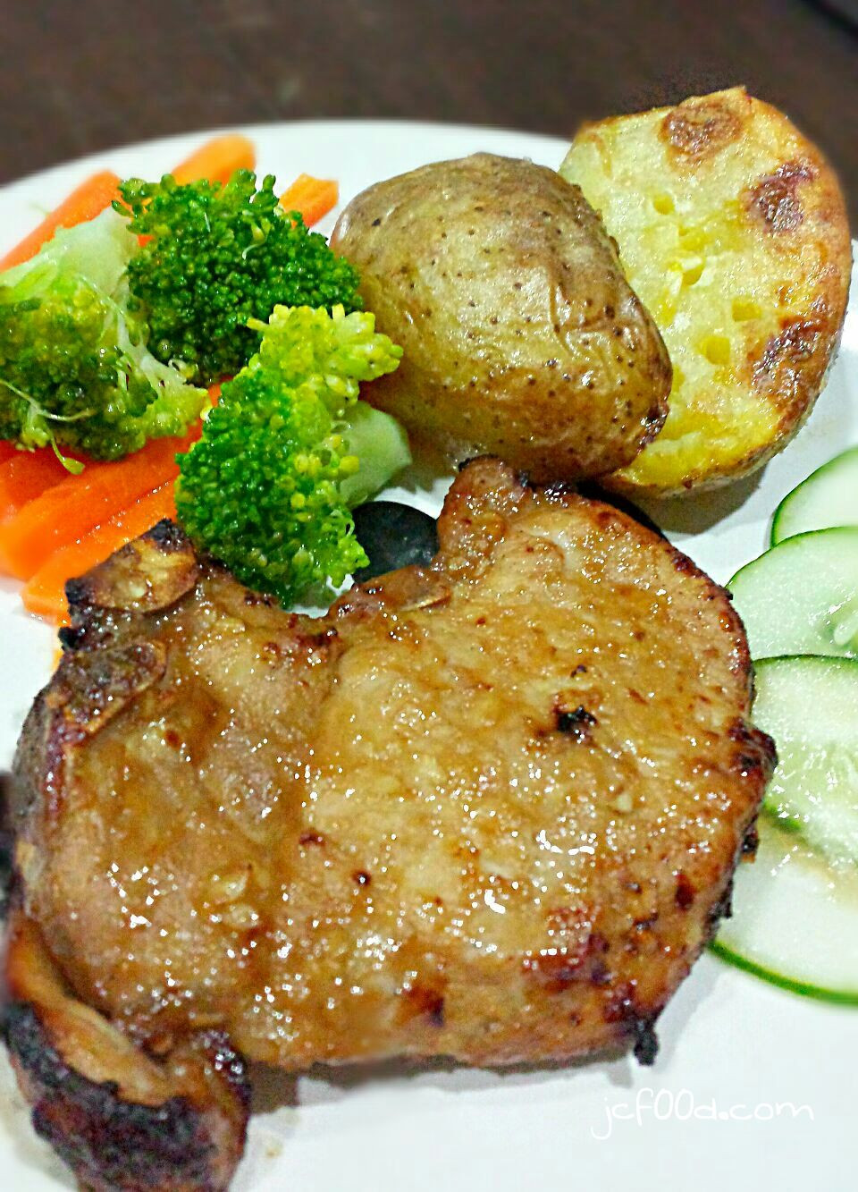 Pork Chops Cooked In Air Fryer
 Airfryer grill BBQ sauce pork chop Marinate pork chops