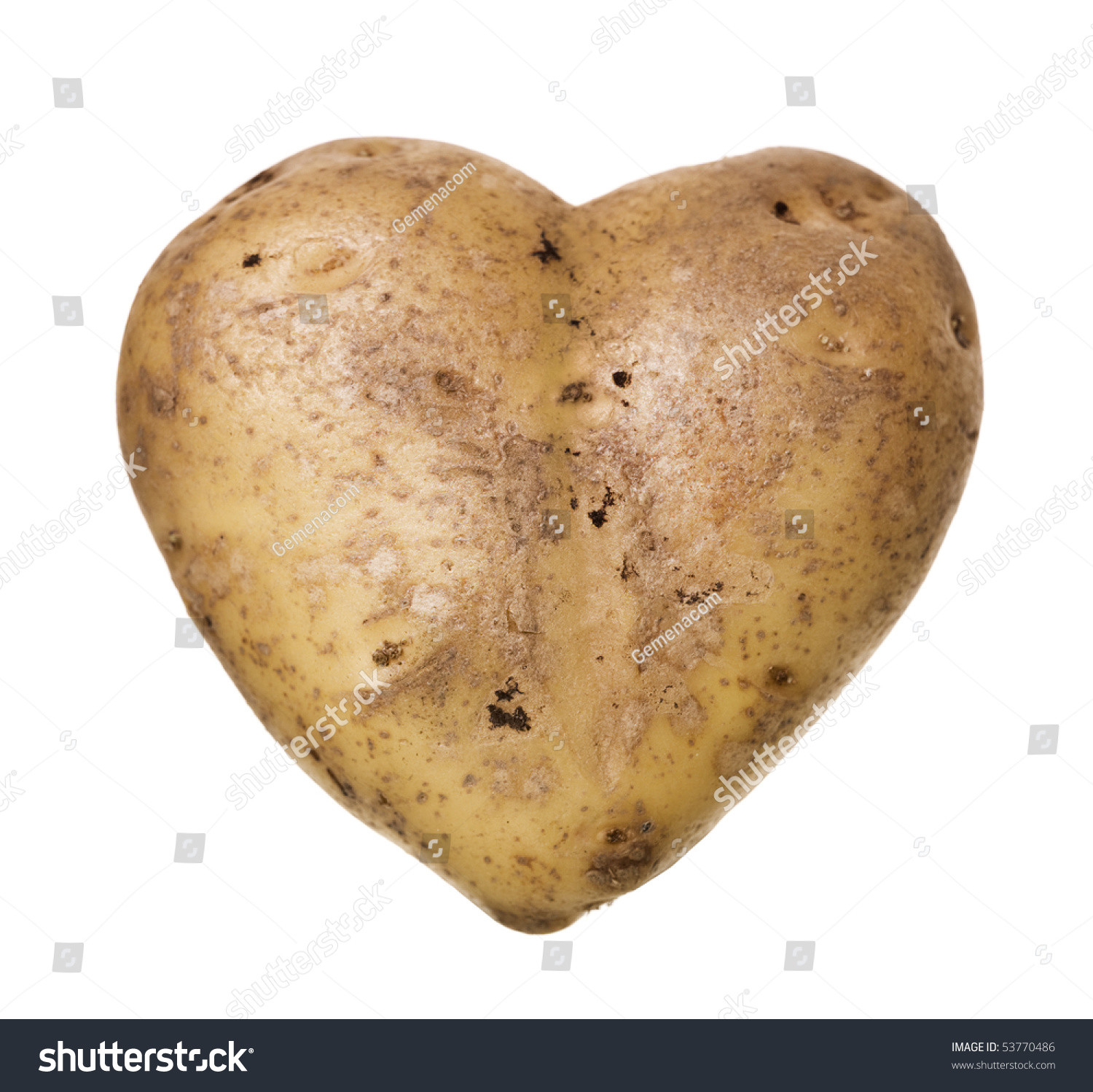 Potato For A Heart
 Heart Shaped Potato Isolated White Background Stock