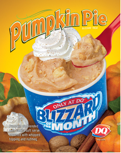 Pumpkin Pie Blizzard Dairy Queen
 Dairy Queen Pumpkin Pie Blizzard Ice Cream