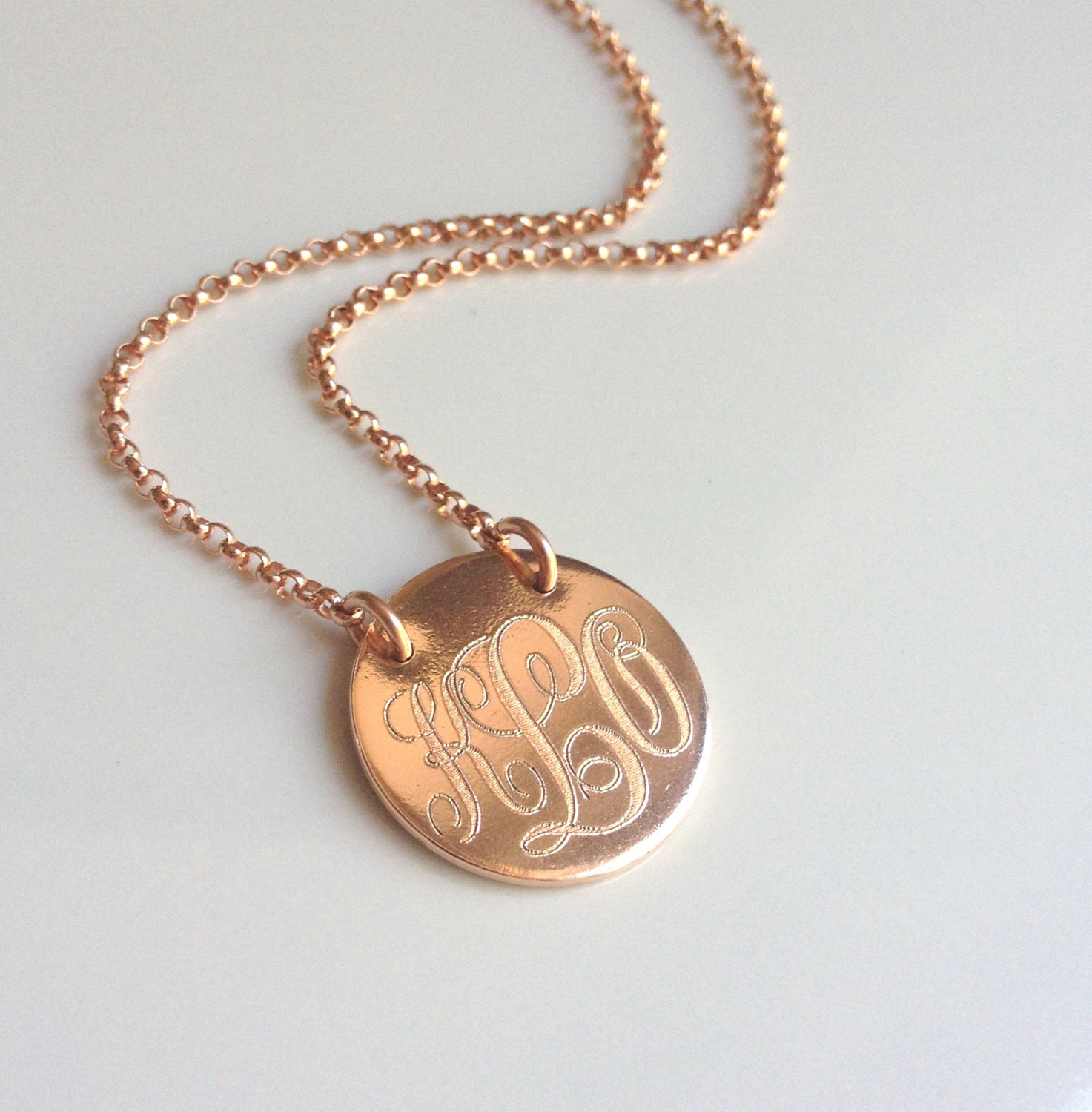 Rose Gold Monogram Necklace
 Rose Gold Monogram Necklace Initial Necklace Personalized