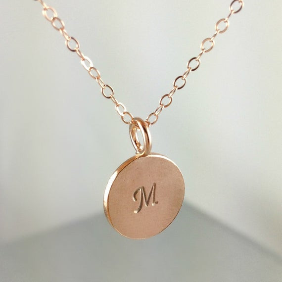 Rose Gold Monogram Necklace
 Rose Gold Initial Necklace Personalized by anatoliantaledesign