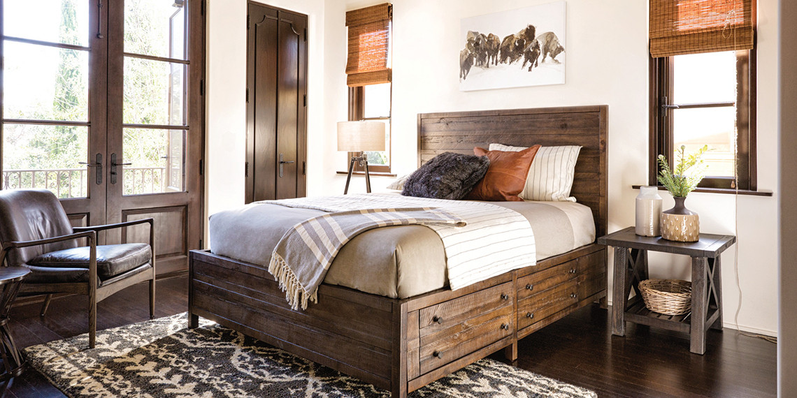 Rustic Country Bedroom
 Country Rustic Bedroom Rowan with Bed