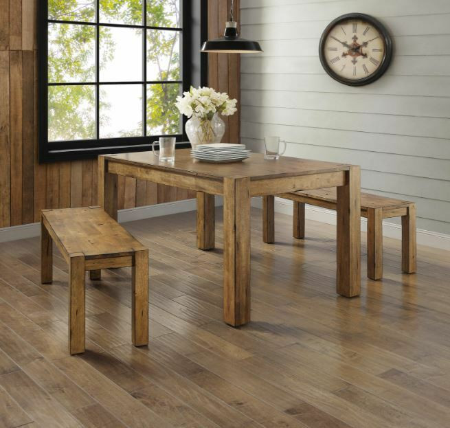 Rustic Kitchen Tables With Bench
 Dining Table Set for 4 Rustic Farmhouse Kitchen Table