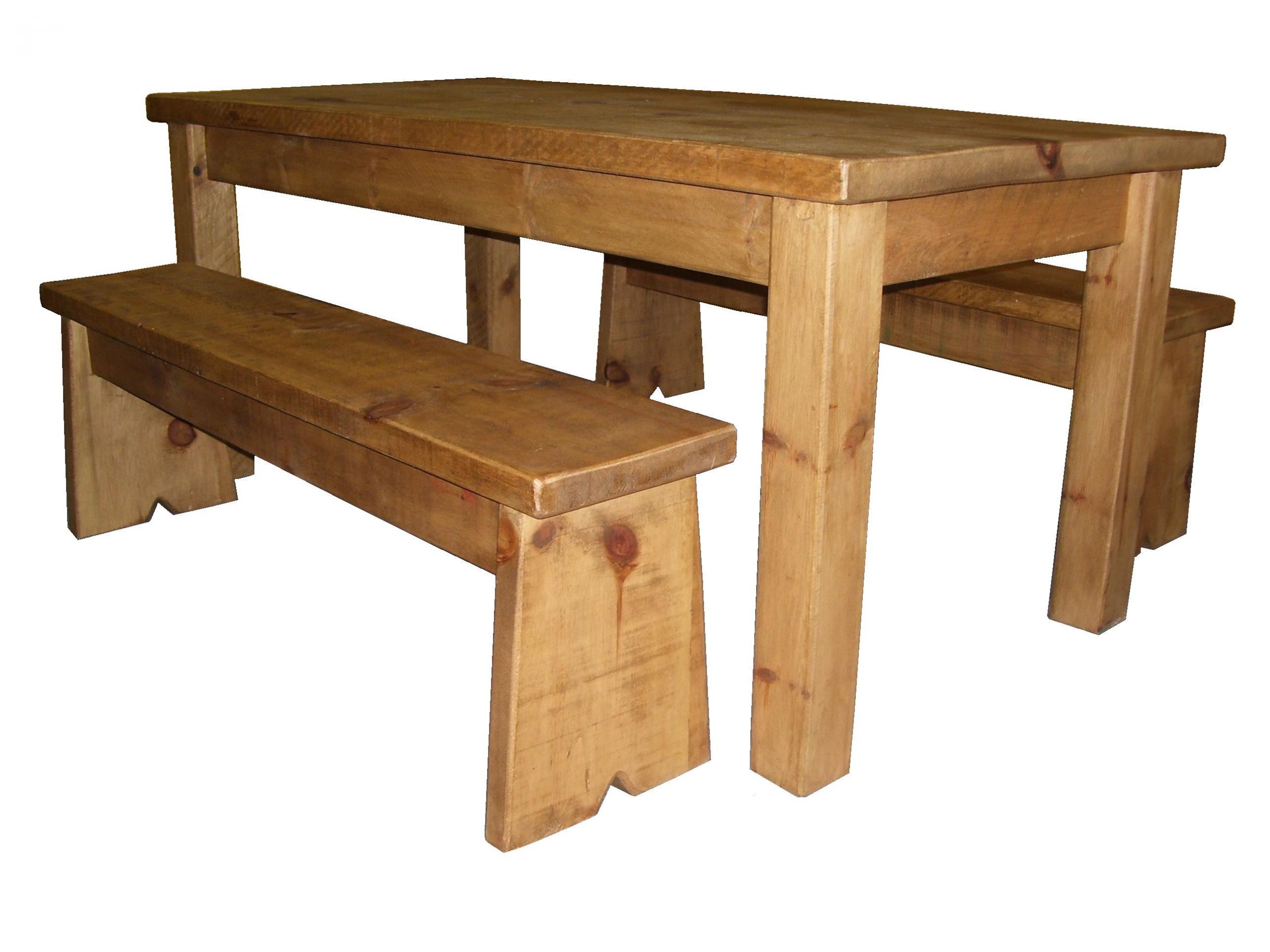 Rustic Kitchen Tables With Bench
 Rustic Pine Slab Massive Log Dining Table With Bench Set
