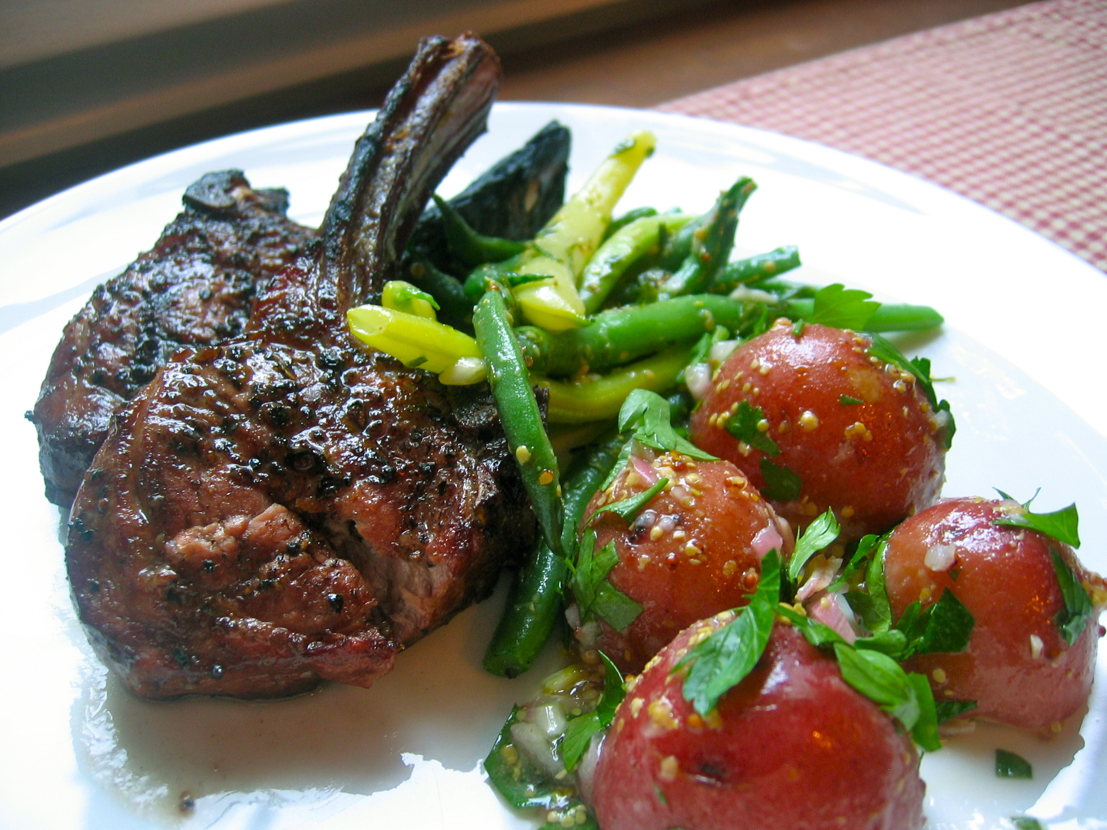 Side Dishes For Lamb
 Grilled Lamb Chops with Tarragon Beans and Baby Red Potato