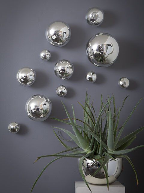Silver Bathroom Wall Decor
 Wall Spheres Silver Set of 11 in 2019