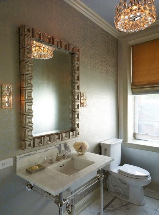 Silver Bathroom Wall Decor
 Gold And Silver Wallcovering Design Ideas