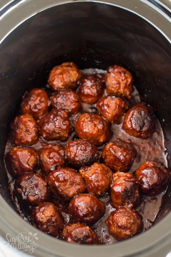 Slow Cooker Meatball Appetizer
 Sticky BBQ Slow Cooker Meatballs with VIDEO Savory