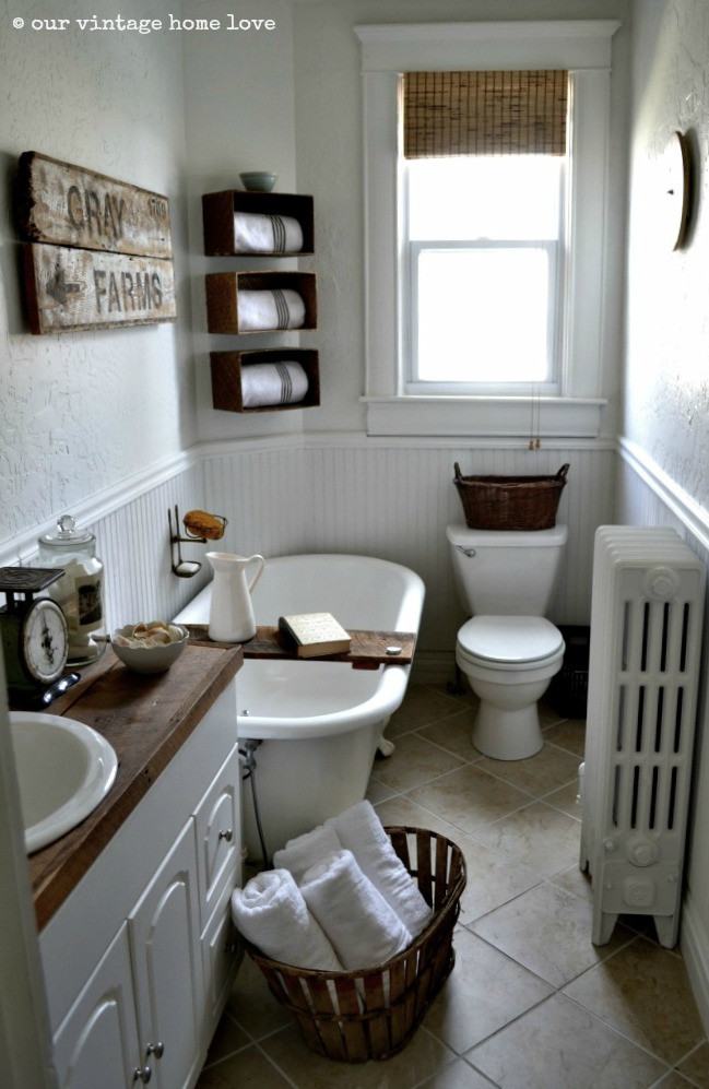 Small Vintage Bathroom Ideas
 vintage home love Farmhouse Bathroom