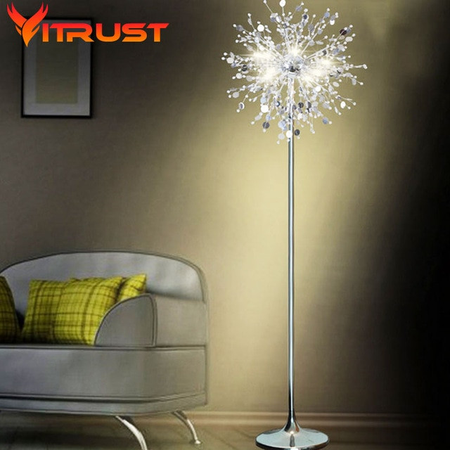 Stand Lamps For Living Room
 Modern crystal standing lamp Stainless steel led floor