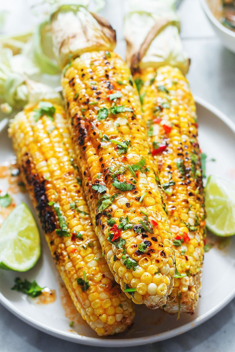 Sweet Corn On The Grill
 Grilled Corn on the Cob Recipe with Chili Lime Butter