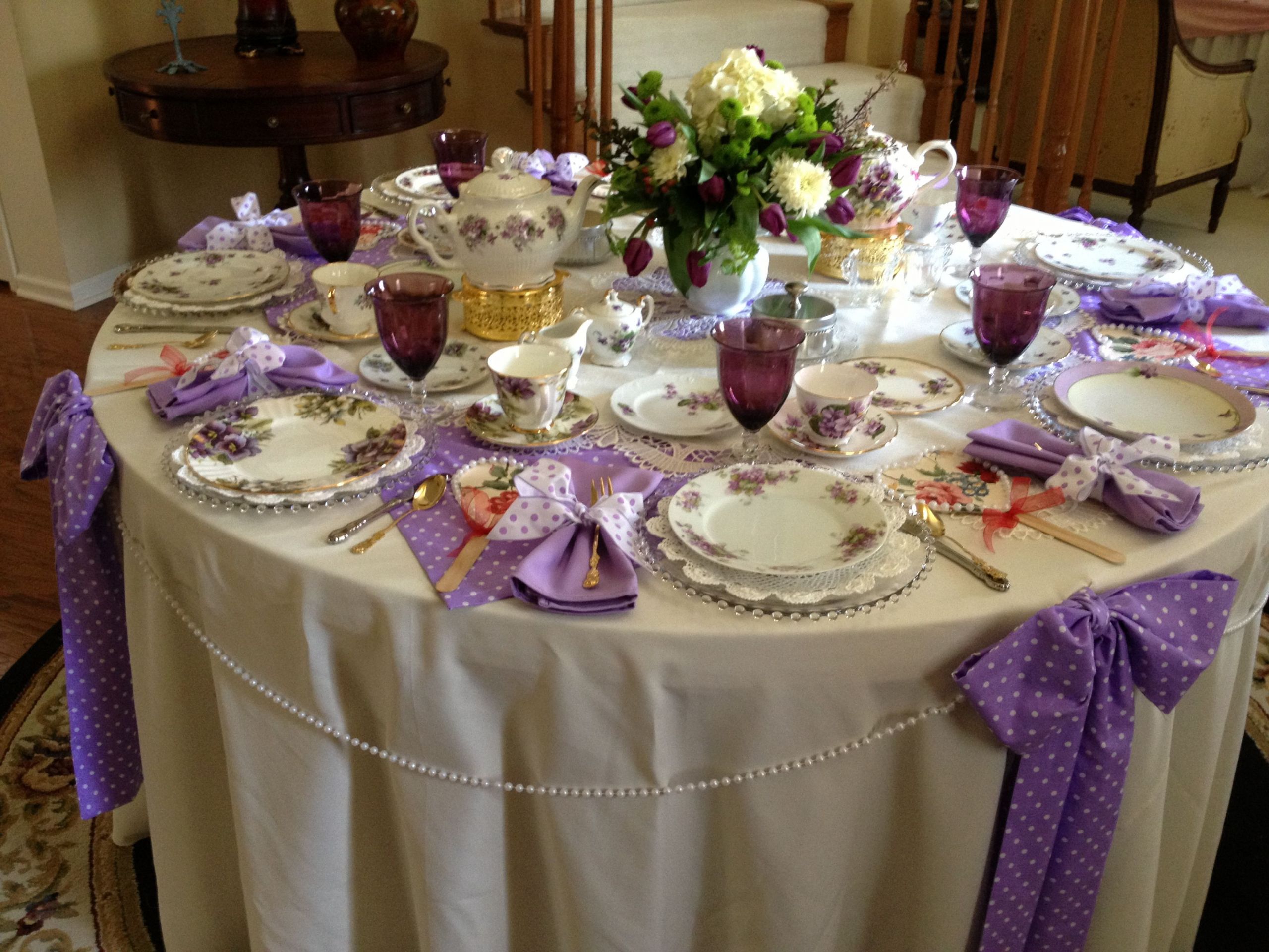 Tea Party Table Setting Ideas
 Tea Party Tablescape from MakeItDelightful