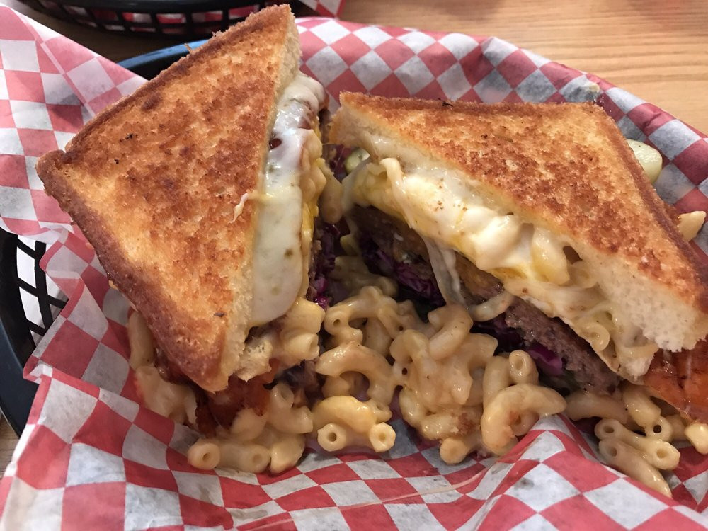 The Grilled Cheese And Crab Cake Company
 BYO Monterey&pepper jack cheese burger mac&cheese