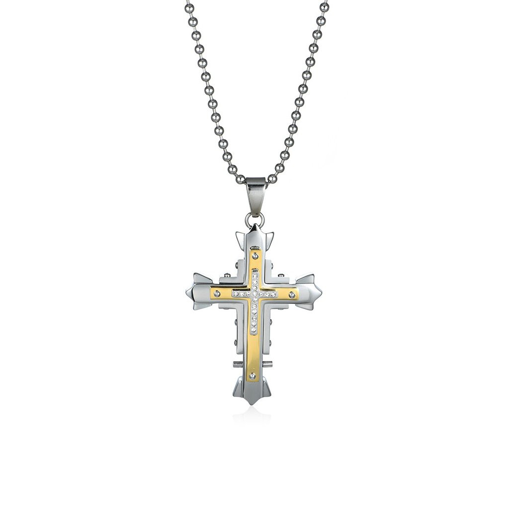Titanium Cross Necklace
 Crystal Cross Titanium Steel Men s Necklace – EverMarker