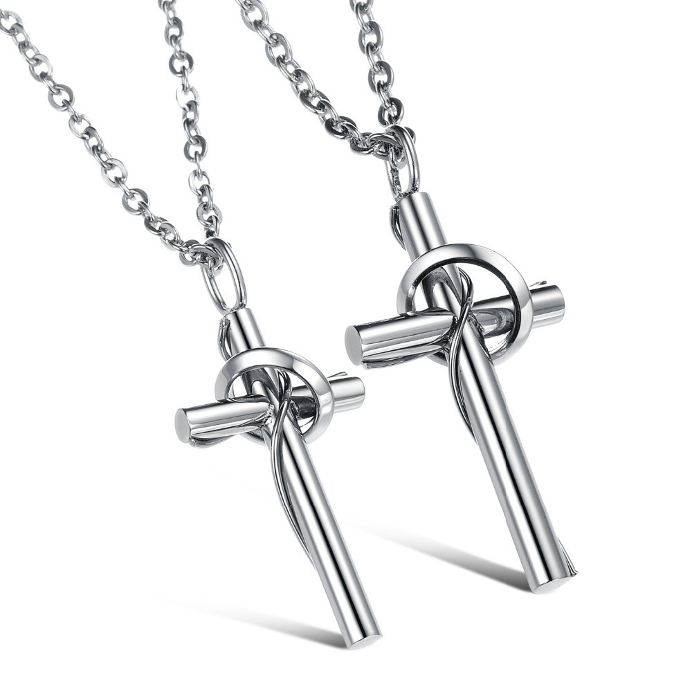 Titanium Cross Necklace
 Titanium Couple Cross necklace