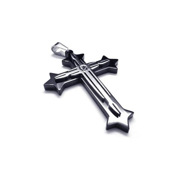 Titanium Cross Necklace
 Men s Black Pure Titanium Cross Pendant Necklace New