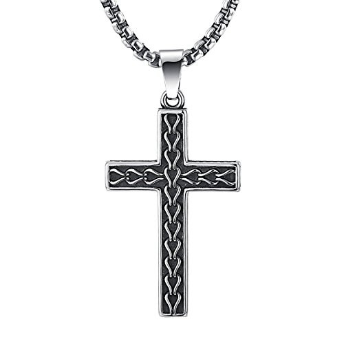 Titanium Cross Necklace
 2ndLink Classic Black Mens Titanium Cross Necklace Pendant