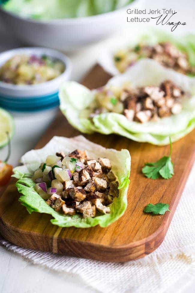 Tofu Lettuce Wraps Recipes
 Easy Ve arian Lettuce Wraps with Jerk Grilled Tofu