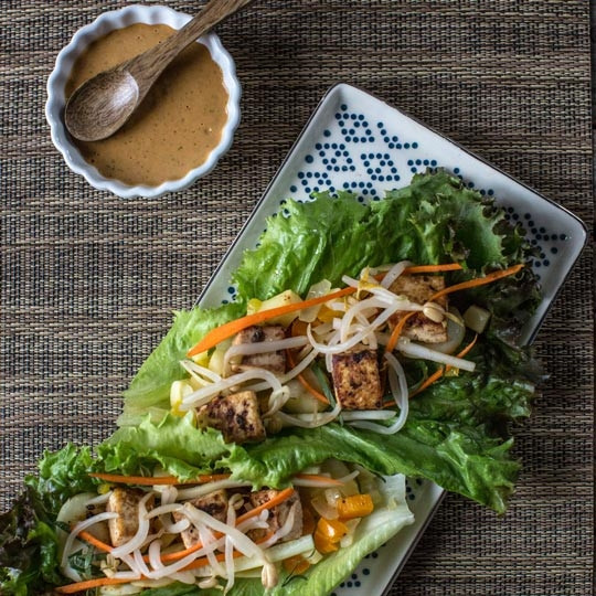 Tofu Lettuce Wraps Recipes
 Thai Tofu Lettuce Wraps with Peanut Sauce Recipe