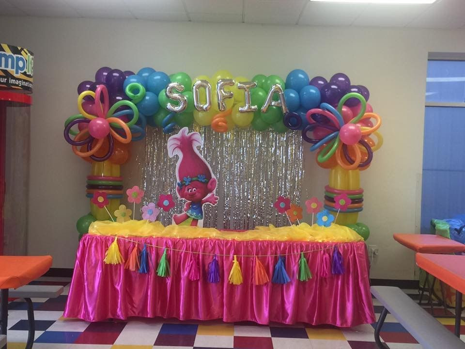 Trolls Party Decoration Ideas
 Trolls balloon arch