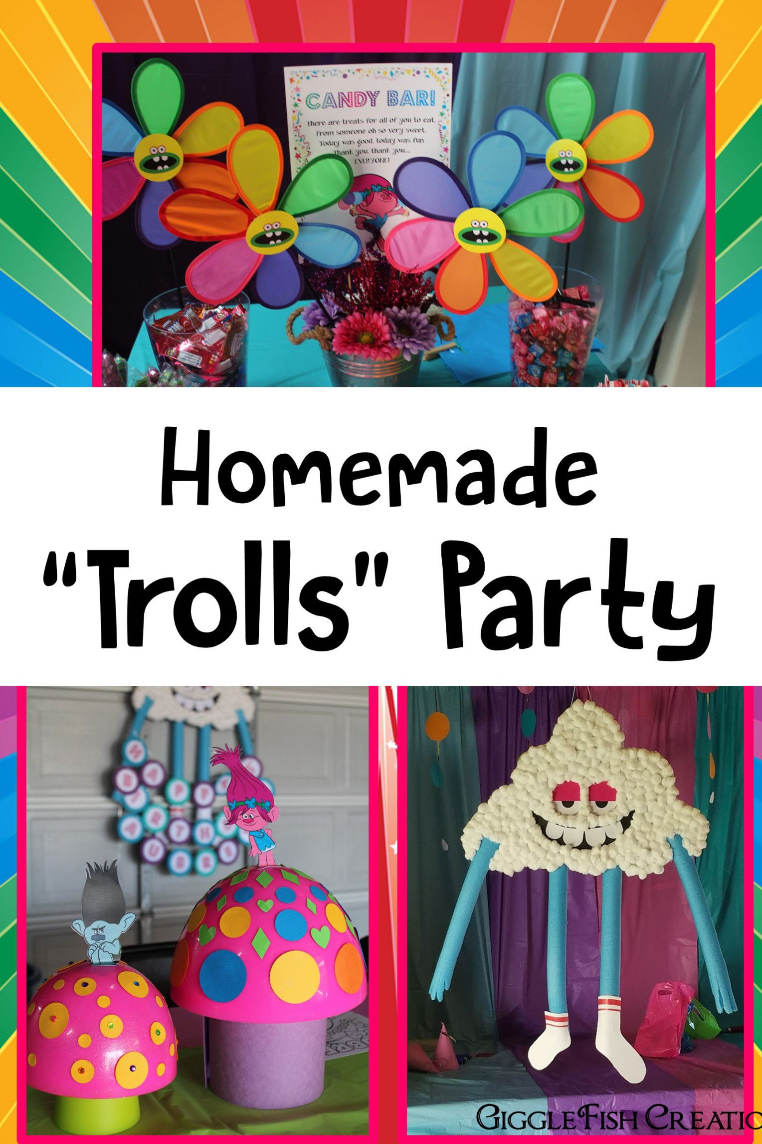 Trolls Party Ideas Diy
 Poppy Trolls Birthday Party Candy Shop Party