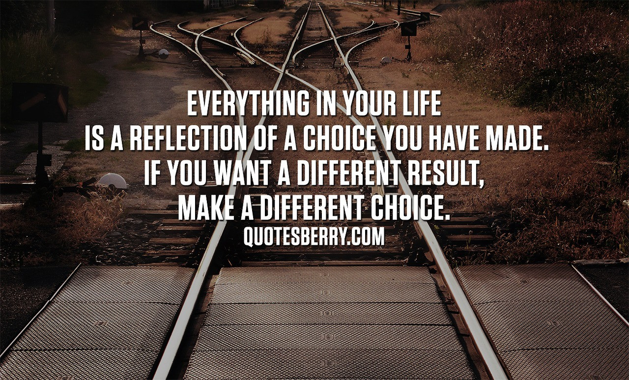 Tumblr Quotes About Life
 Everything in your life is a reflection of a choice