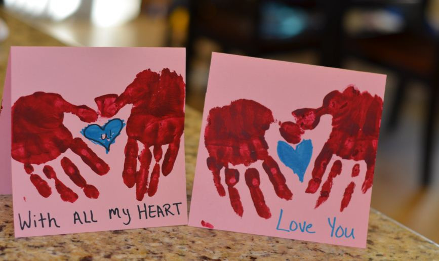 Valentines Day Gifts For Moms
 HAND PRINT VALENTINES DIY CARD VALENTINES GIFT IDEAS A