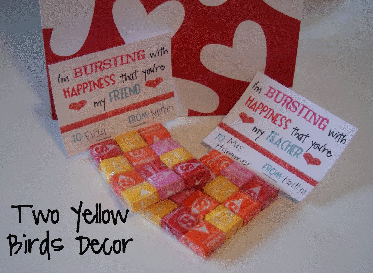 Valentines Day Treats For School
 Two Yellow Birds Decor School Valentine s Treats