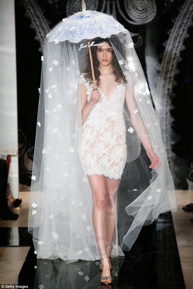 Veils For Short Wedding Dresses
 Bridal Fashion Week Would you wear a miniskirt wedding