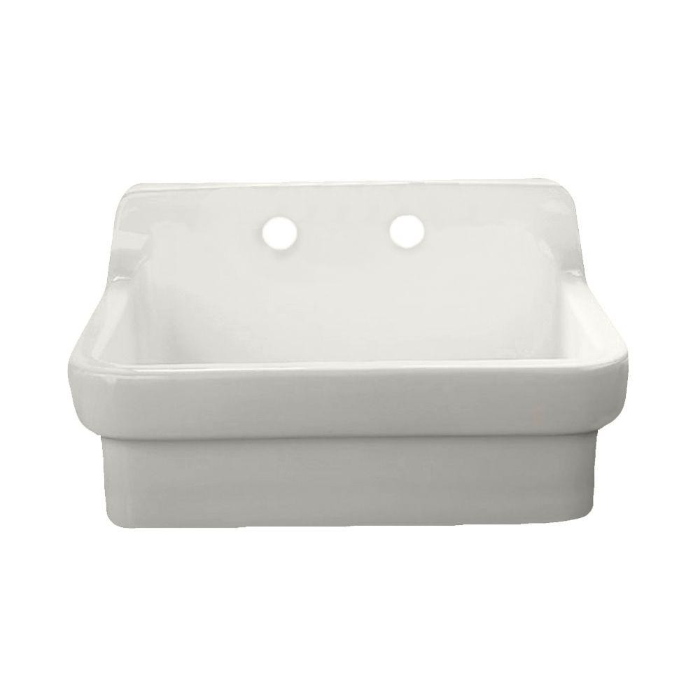 Wall Mounted Kitchen Sinks
 American Standard Wall Mount Vitreous China 30 in 2 Hole