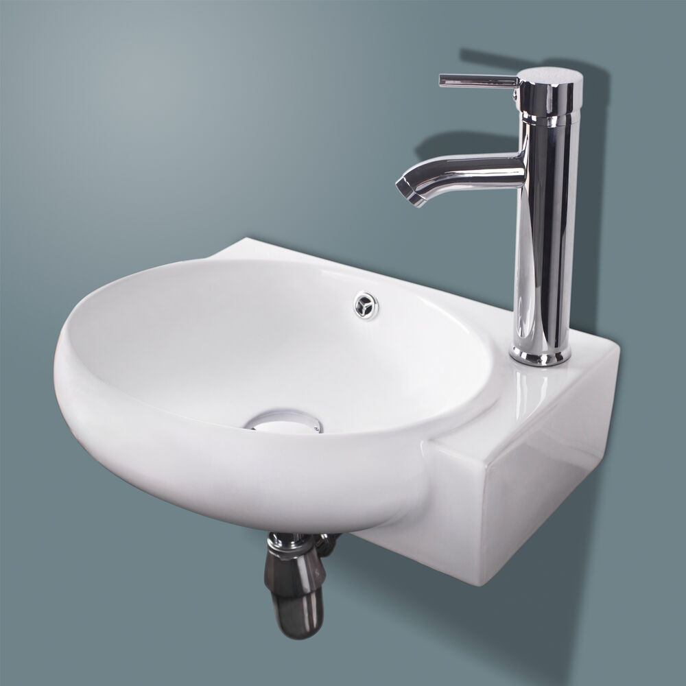Wall Mounted Kitchen Sinks
 New Bathroom Ceramic Vessel Sink White Porcelain Corner