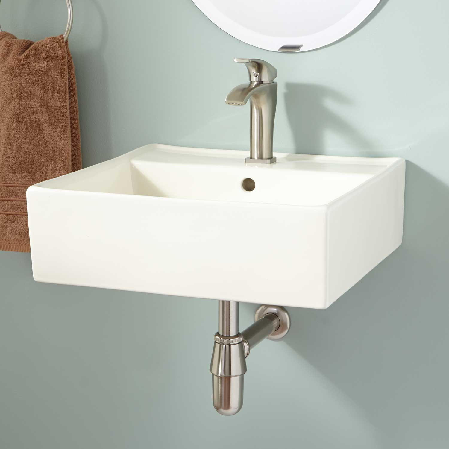 Wall Mounted Kitchen Sinks
 Signature Hardware Audrie Porcelain Wall Mount Bathroom