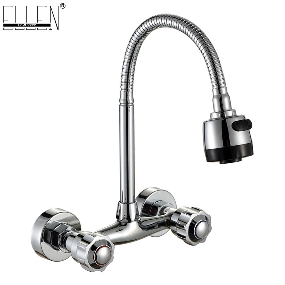 Wall Mounted Kitchen Sinks
 Wall Mounted Kitchen Faucet Hot and Cold Water Mixer Crane