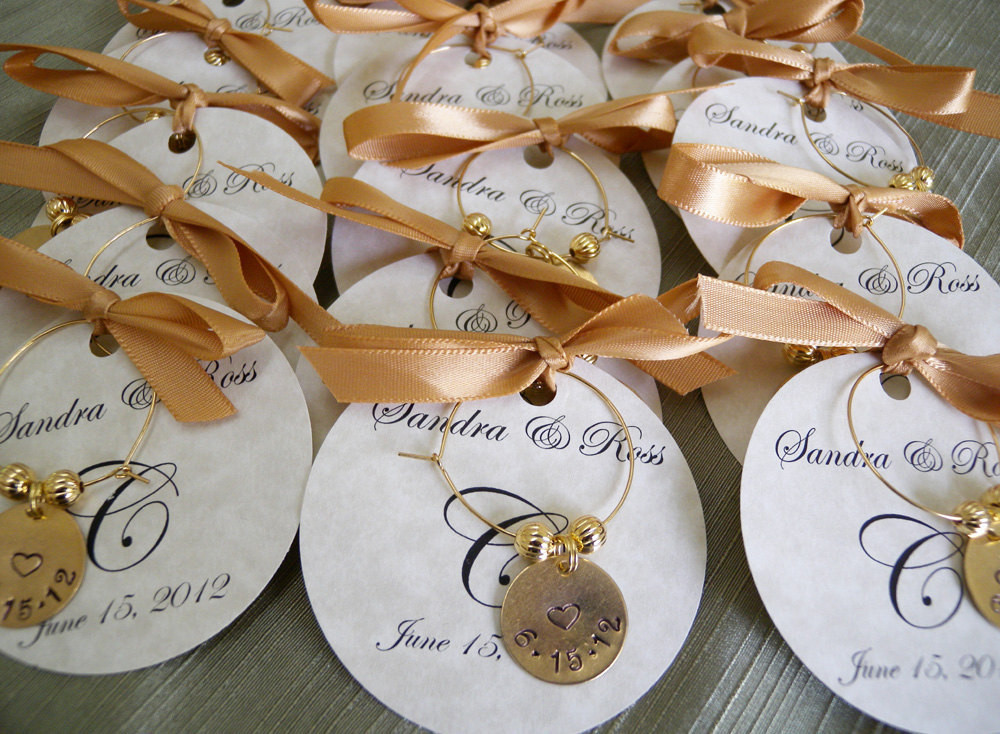 Wedding Party Favor Ideas
 Wedding Favors Personalized Wine Charms Custom by